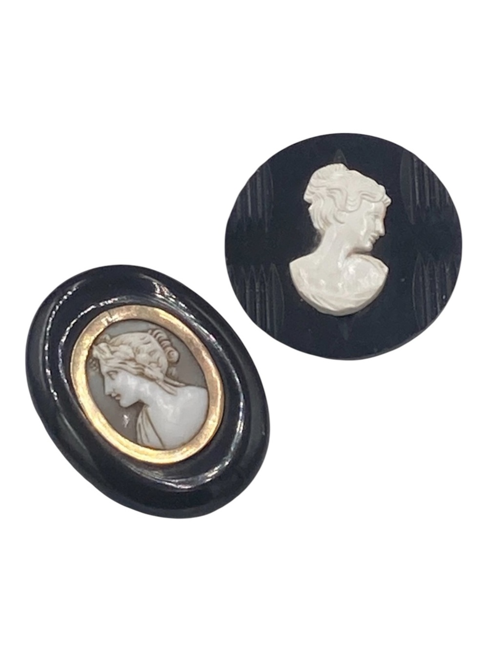 Bundle of Vintage Cameo Brooches Victorian and 1950’s